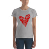 Heart Puzzle with Big and Small Asymmetrical Red Hearts--Women's short sleeve t-shirt